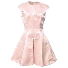 Dior- Christian Dior Paneled Mini Flared Dress in Pink Silk -Pink