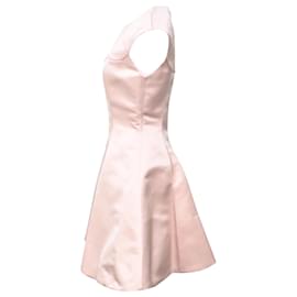 Dior- Christian Dior Paneled Mini Flared Dress in Pink Silk -Pink