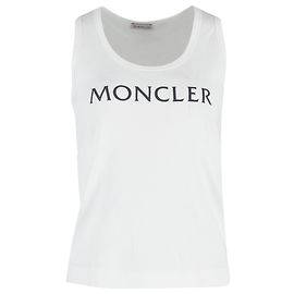 Canotta Moncler Logo in cotone bianco Bianco Crudo
