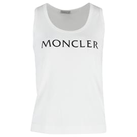 Moncler-Moncler Logo tank Top in White Cotton-White,Cream