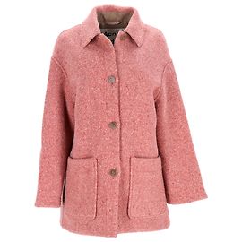 Acne Studios Single-Breasted Peacoat with Pockets in Pink Wool Brown Pink