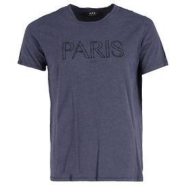 Apc Camiseta de gola redonda em algodão azul A.P.C. Paris Print Azul