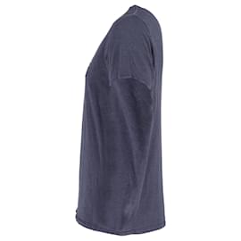 Apc-A.P.C. Paris Print Crewneck T-Shirt in Blue Cotton-Blue