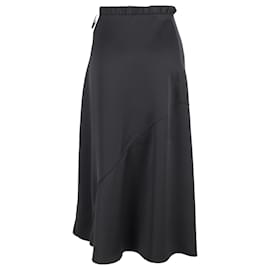 Moncler- Moncler Scrunched Waist Midi Skirt in Black Polyester-Black