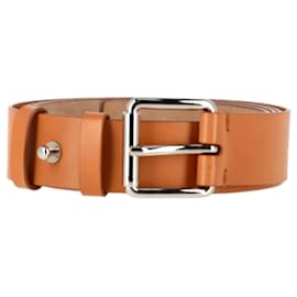 Michael Kors- Michael Kors Basic Belt in Brown Leather-Brown,Red