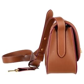 Alexander Mcqueen-Alexander McQueen Skull Padlock Shoulder Bag in Brown Leather-Brown,Red
