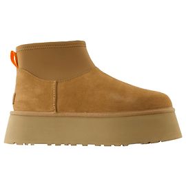 Botas Dipper Mini Clássicas W - UGG - Couro - Marrom Marrom Bege