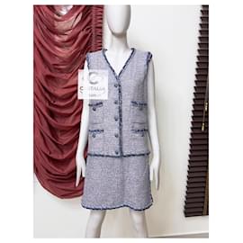 Chanel-8K$ Cara Delevingne Style New Runway Tweed Dress 42 FR-Grey