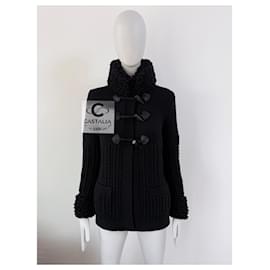 Chanel-Chanel New Fluffy Black Cashmere Coat 40 FR-Black