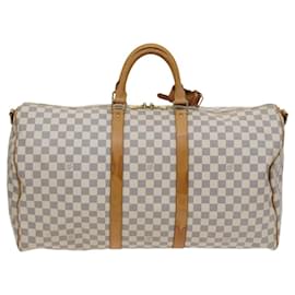 Louis Vuitton-Louis Vuitton Keepall Bandouliere 55-White