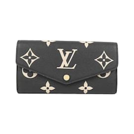 Louis Vuitton-Louis Vuitton Bicolor Monogram Empreinte Portefeuille Sarah M80496 Wallet-Black,Beige