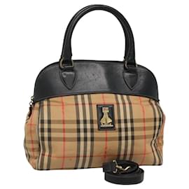 Autre Marque-Burberrys Nova Check Hand Bag Canvas 2way Beige Auth 115391-Beige