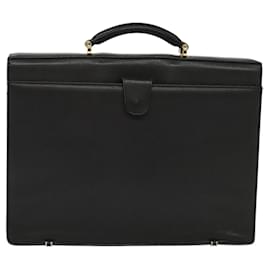 Gianni Versace-Gianni Versace Business Bag Leather Black Gold Auth bs22567-Black,Golden