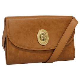 Bolsa de Ombro Christian Dior em Couro Bege Auth BA196 Bege