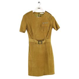 Thierry Mugler Robe en daim kaki Kaki