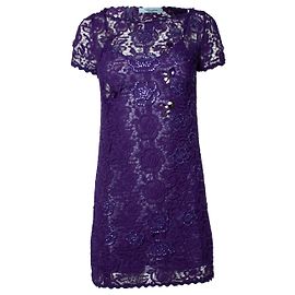 BluMarine, Vestido de renda roxa com cristais Roxo