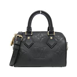 Louis Vuitton-Louis Vuitton Monogram Empreinte Speedy Bandouliere Boston Bag-Black