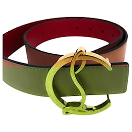 Christian Louboutin-Logo Belt Antic Gold 35 Calf-Brown