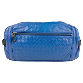 Bottega Veneta-Bottega Veneta Blue Leather Shoulder Bag-Blue