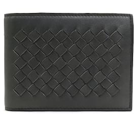 Bottega Veneta-Bottega Veneta Bi-fold Wallet in Dark Gray-Dark grey