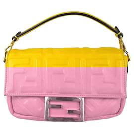 Fendi-Sac à main en cuir Mini Baguette de Fendi-Jaune