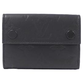Louis Vuitton-Louis Vuitton Monogram Shadow Discovery Compact Wallet-Black