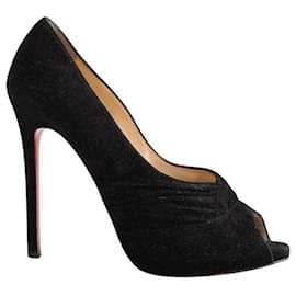 Christian Louboutin-Suede heels-Black