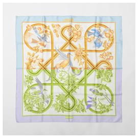 Hermès-Hermès Carré 90 "Caraibes" 100% Silk Scarf in Blue-Blue