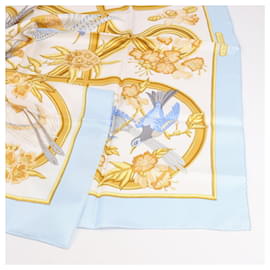 Hermès-Hermès Carré 90 "Caraibes" 100% Silk Scarf in Blue-Blue