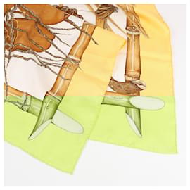 Hermès-Hermès Carré 90 "Jardin Creole" 100% Silk Scarf in Yellow-Yellow