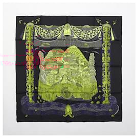 Hermès-Hermès Carré 90 "L ATLANTIDE" 100% Silk Scarf in Black-Black