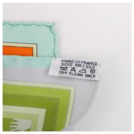 Hermès-Hermès Carré 90 "DONNER LA MAIN" 100% Silk Scarf in Orange-Orange