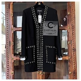 Chanel-12K$ New Paris / Cosmopolite Studded Black Tweed Jacket-Black