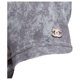 Chanel-Chanel rope logo embroidery tie cropped tshirt-Grey