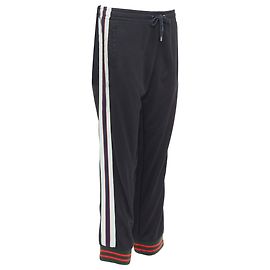 Jogginghosen mit rotem Logo-Tape von Gucci an der Seite Schwarz