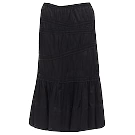 Yves Saint Laurent-Yves Saint Laurent Rive Gauche asymmetric shir flute skirt-Black
