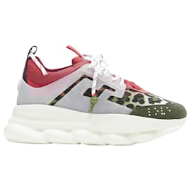 Versace-Versace Chain Reaction Wild Leopard low chunky sneaker-Red
