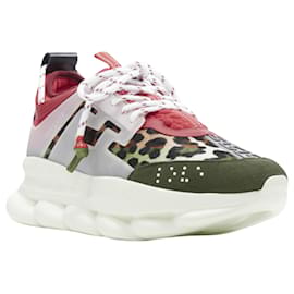 Versace-Versace Chain Reaction Wild Leopard low chunky sneaker-Red