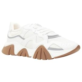 Versace-Versace Squalo leather mesh chunky sneakers-White