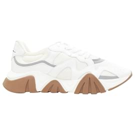 Versace-Versace Squalo leather mesh chunky sneakers-White