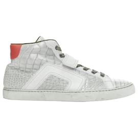 Hermès-Hermes croc leather colorblock high top sneaker Kanye West-Grey