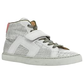 Hermès-Hermes croc leather colorblock high top sneaker Kanye West-Grey
