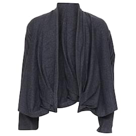 Lemaire-Christophe Lemaire wool cross wrapped cropped cardigan sweater-Grey