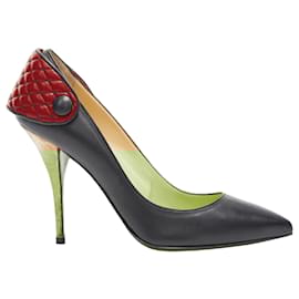 Christian Louboutin-Talons arrière à sangle matelassée Huguetta de Christian Louboutin-Orange