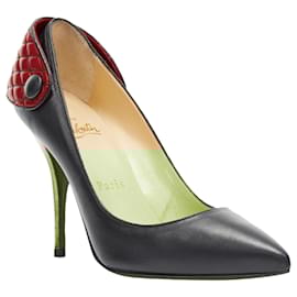 Christian Louboutin-Talons arrière à sangle matelassée Huguetta de Christian Louboutin-Orange