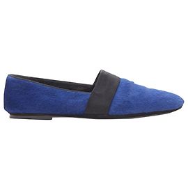 Céline Bailarinas de cinta grosgrain de pelo de poni de Celine Phoebe Philo Azul