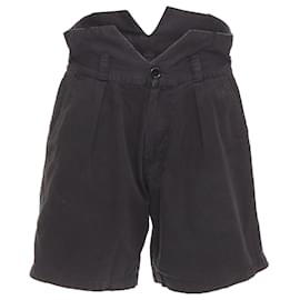 Raf Simons-Raf Simons cotton high waist paperbag wide shorts-Black