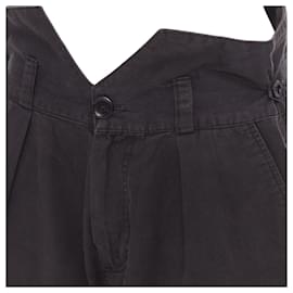 Raf Simons-Raf Simons cotton high waist paperbag wide shorts-Black