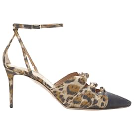 Aquazzura-Aquazzurra leopard trio bow ankle strap toe cap high heel pump-Brown