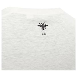 Dior-Christian Dior Cotton Linen Brutal Journey Of The Heart Crew Tshirt-White,Cream